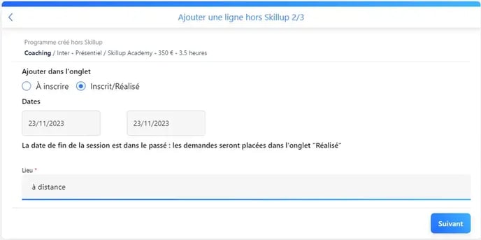 date and place modal