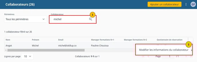 modify team member information