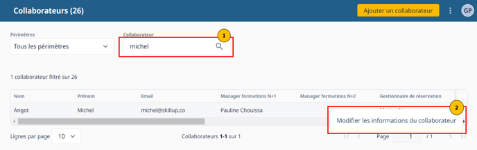 modifier les informations d un collaborateur